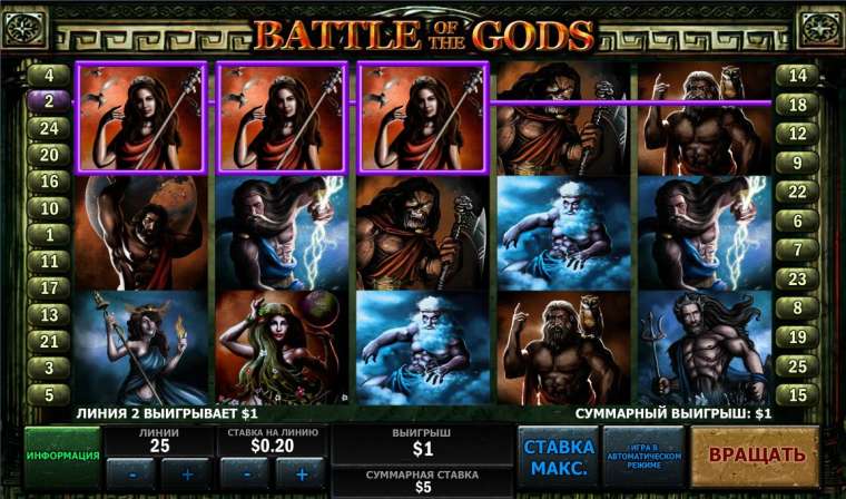 Видео покер Battle of the Gods демо-игра